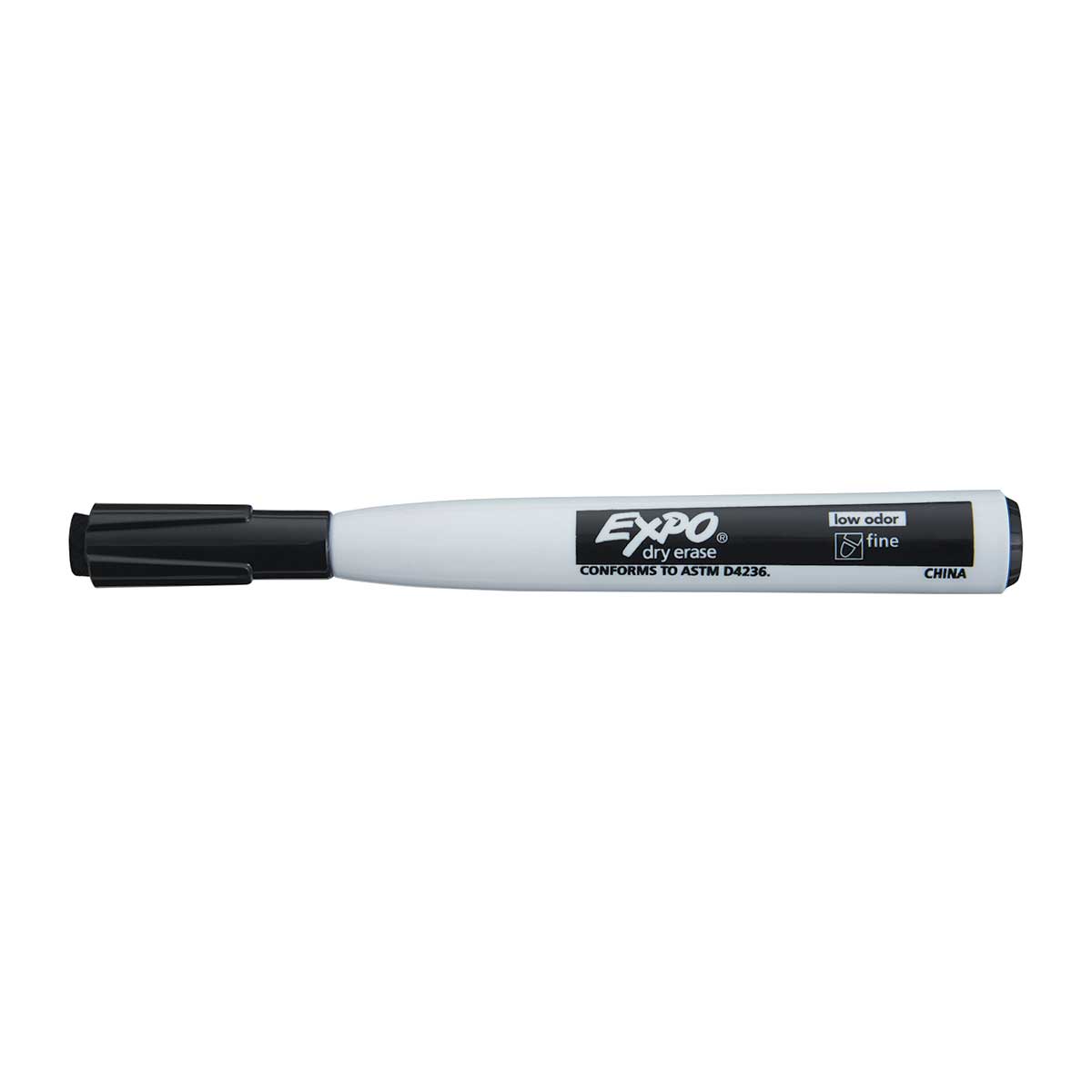 Expo Magnetic Dry Erase Black Markers With Eraser On Cap Fine Tip