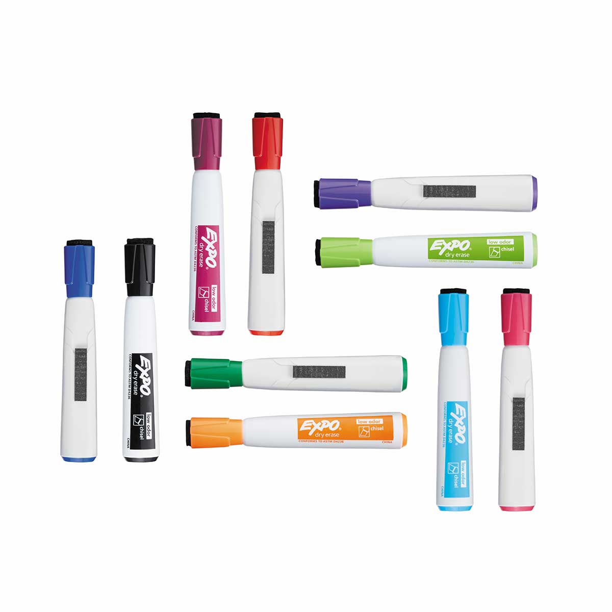 Expo Magnetic Dry Erase Red Markers With Eraser On Cap Fine Tip