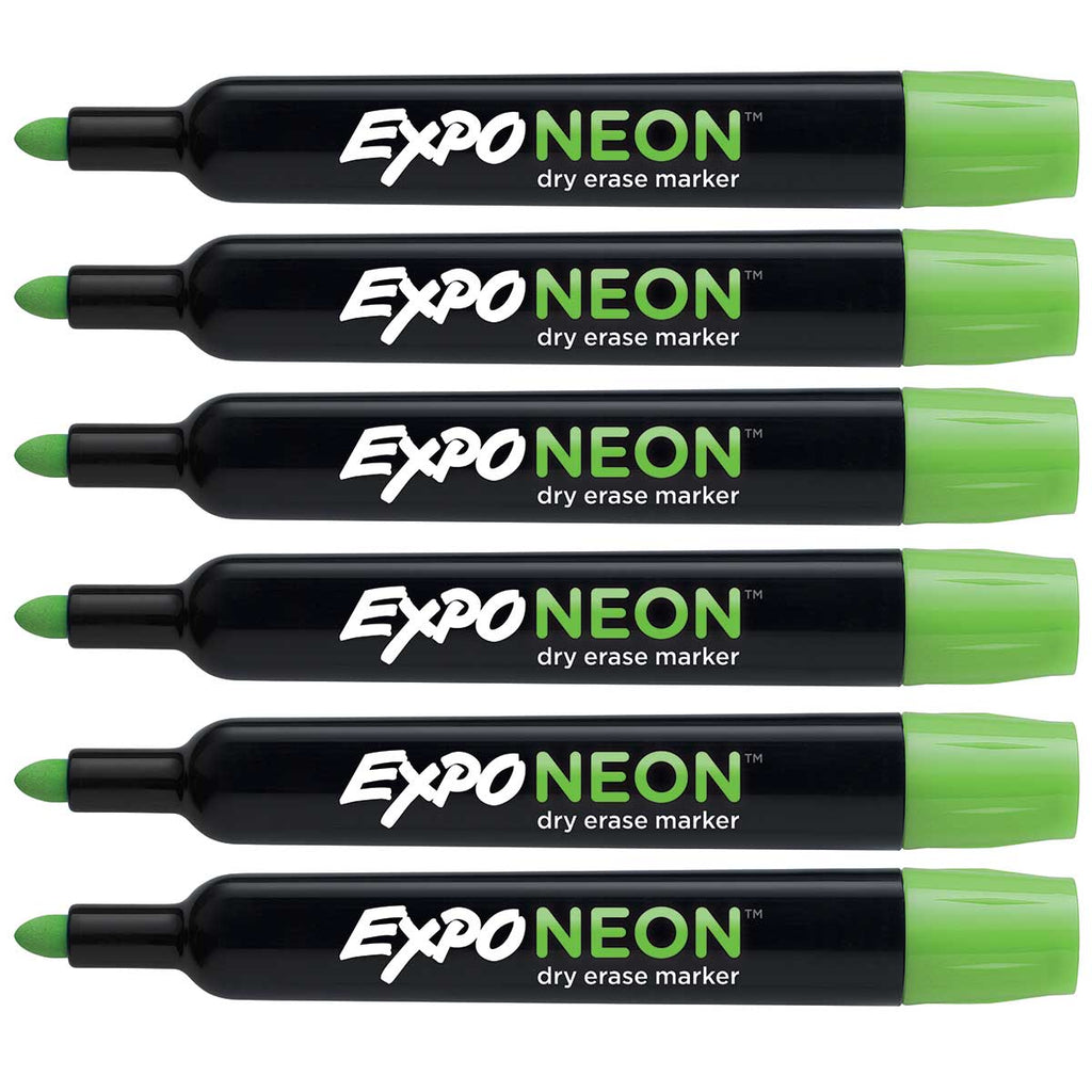 Expo Neon Green Dry Erase Markers, Pack of 6  Expo Dry Erase Markers