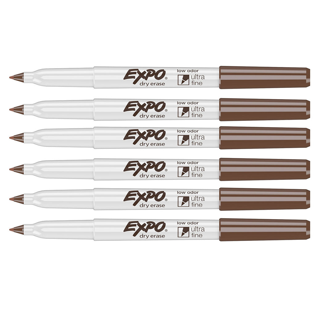 Expo Ultra Fine Tip Brown Dry Erase Markers | 6 Count  Expo Dry Erase Markers
