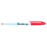 Expo Vis A Vis Red Wet Erase Overhead Transparency Markers Fine Point Pack Of 6  Expo Dry Erase Markers