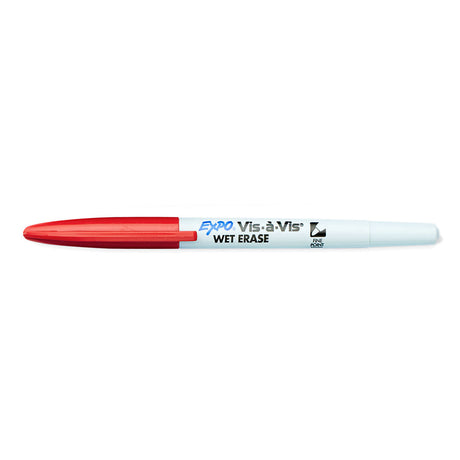 Expo Vis A Vis Red Wet Erase Overhead Transparency Markers Fine Point Pack Of 6  Expo Dry Erase Markers