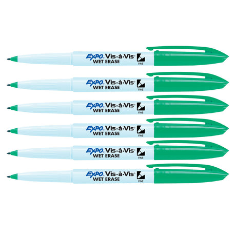 Expo Vis A Vis Wet Erase Markers Green Fine Point - 6 Count  Expo Dry Erase Markers