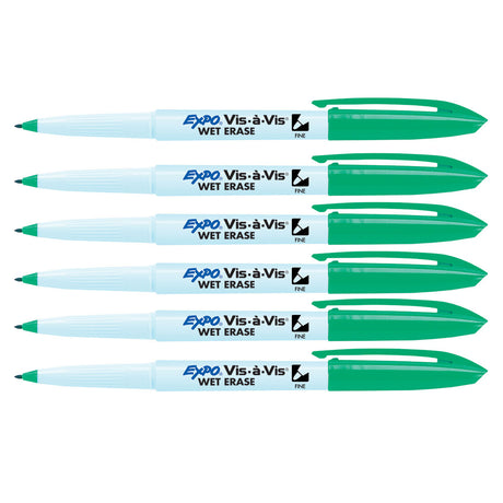 Expo Vis A Vis Wet Erase Markers Green Fine Point - 6 Count  Expo Dry Erase Markers