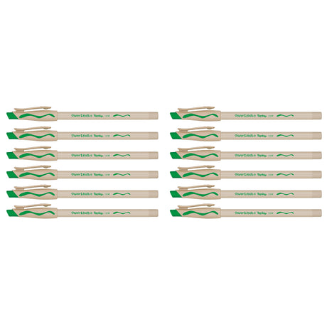 Paper Mate Replay Erasable Pen, Green Ink Pack of 12  Paper Mate Erasable Pens