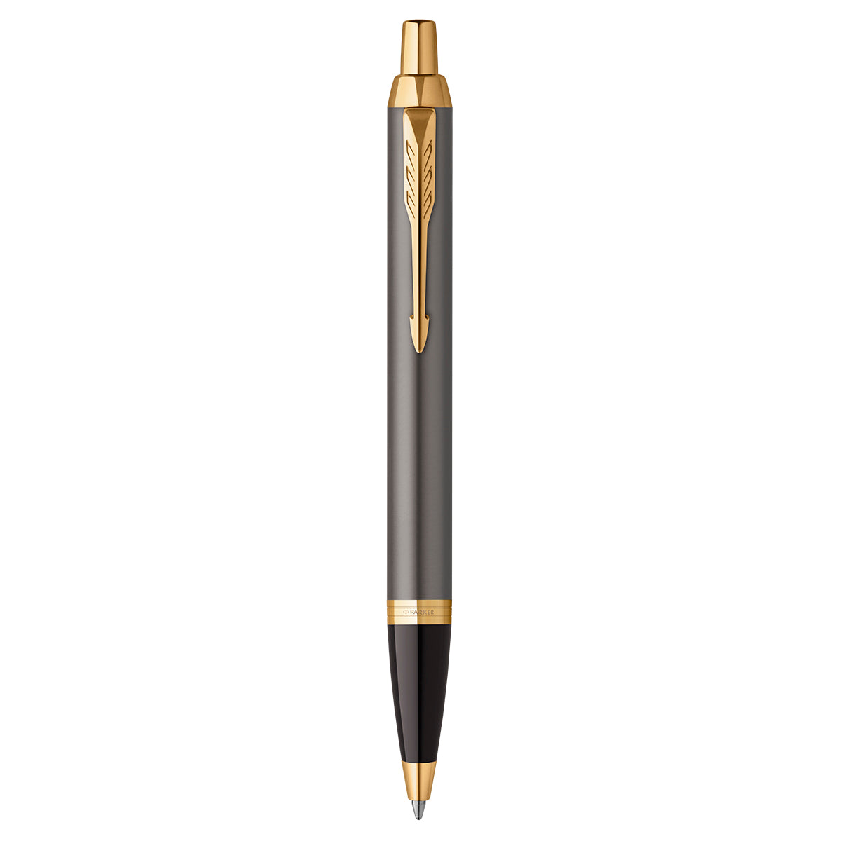 Parker IM Grey Gold Trim Ballpoint Pen Black Ink 2213843