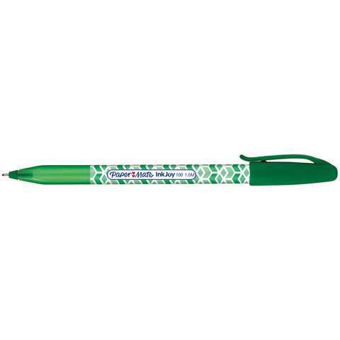 Paper Mate Inkjoy 100 Green Ballpoint Pen, Green Ink