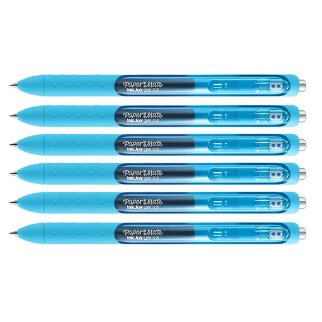 Paper Mate Inkjoy Gel Bright Blue Pen Fine 0.5mm Retractable Pack of 6  Paper Mate Gel Ink Pens