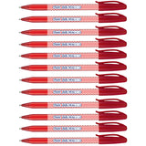 Paper Mate Inkjoy 100 ST Red Ink Ballpoint Pens, Dotted Design  Capped, Pack of 12  Paper Mate Ballpoint Pen