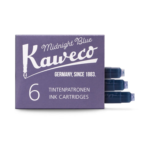 Kaweco Midnight Blue Short International Fountain Pen Cartridges Pack of 6  Kaweco Fountain Pen