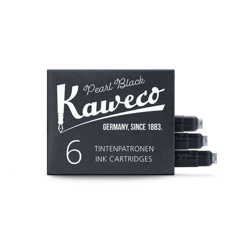 Kaweco Pearl Black Short International Fountain Pen Cartridges Pack of 6