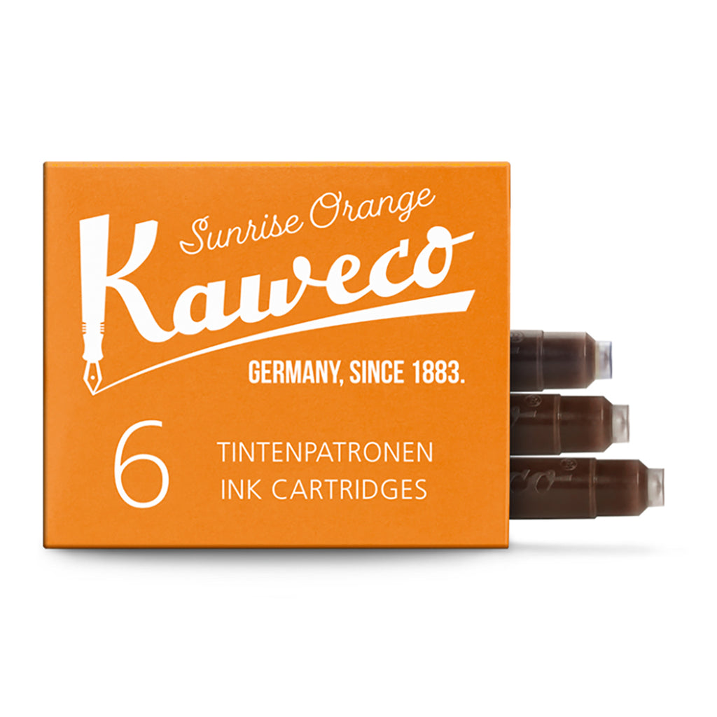 Kaweco Sunrise Orange Short International Fountain Pen Cartridges Pack of 6