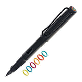 Lamy Safari Multicolor Set Black 6 Rings Medium Nib 0B2