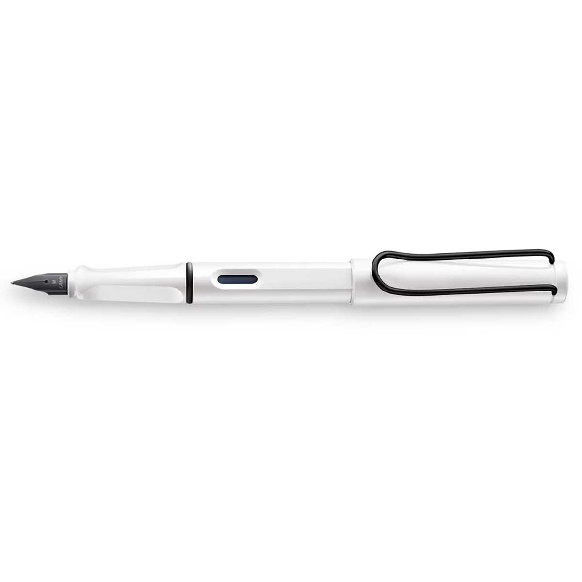 Lamy Safari White, Black Clip Fountain Pen Medium