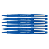 Papermate Flair Blue Felt Tip Pens Medium Point Guard Pack of 6