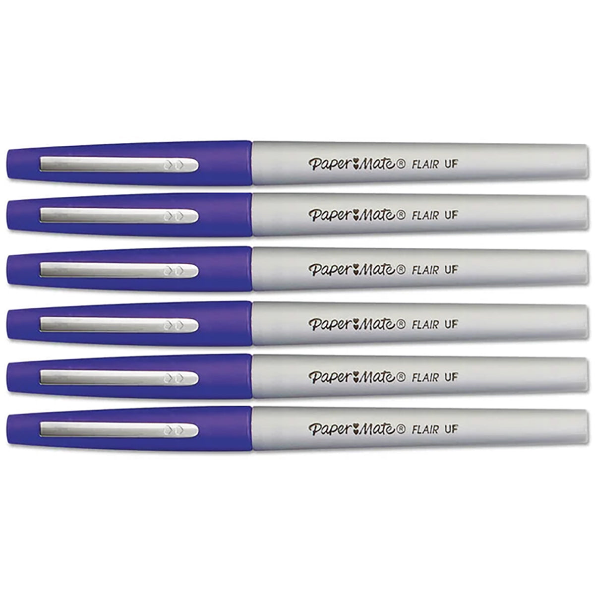 Paper Mate Flair Ultra Fine Felt Tip Ultra Fine Purple Pen Pack of 6