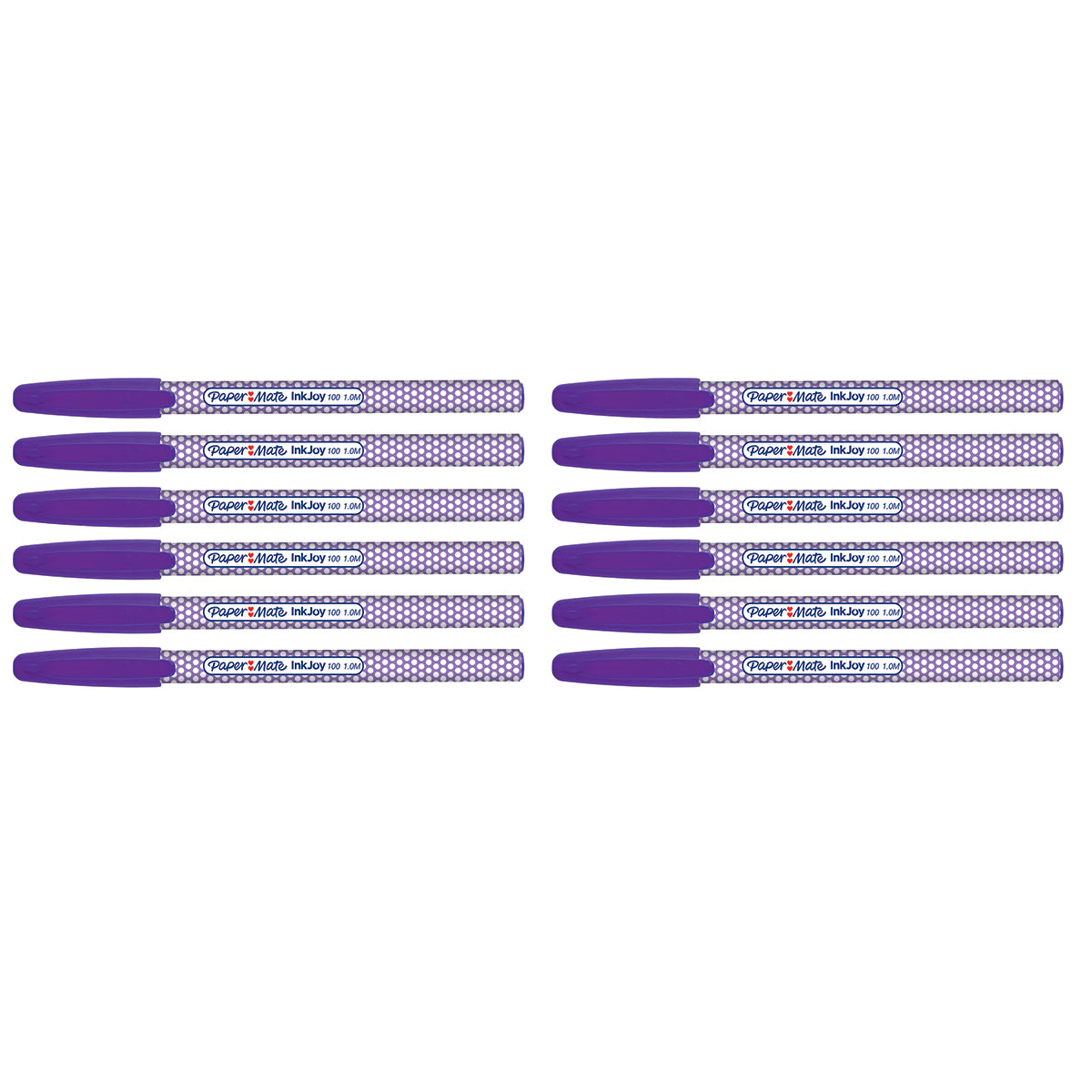 Paper Mate Inkjoy 100ST Purple Ballpoint Pen, Medium Pack of 12 |Purple Ink  Paper Mate Ballpoint Pen