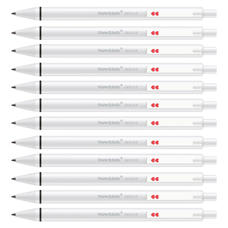 Papermate Glide Gel Pen Black Ink G610 0.5MM- Dozen  Paper Mate Gel Ink Pens