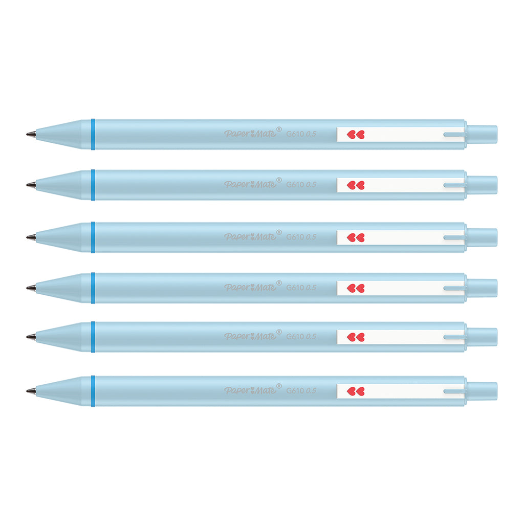Papermate Glide Blue Ink Gel Pen G610 0.5MM Pack of 6