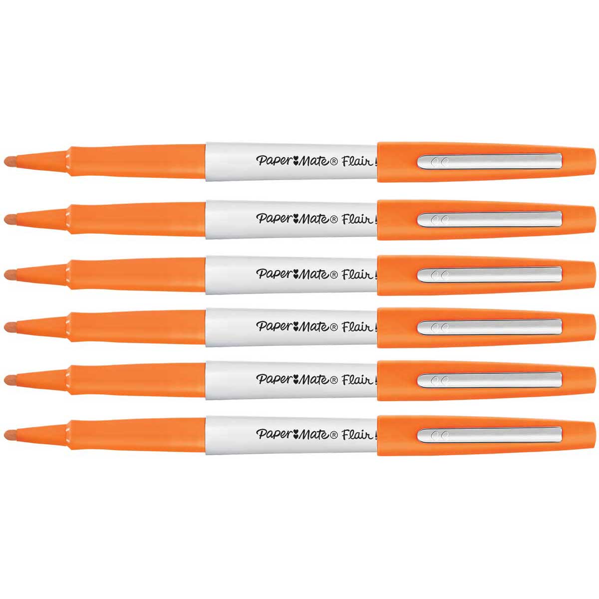 Paper Mate Flair Thick Felt Tip Pen Orange Ink 1.2mm Pen 6 Count