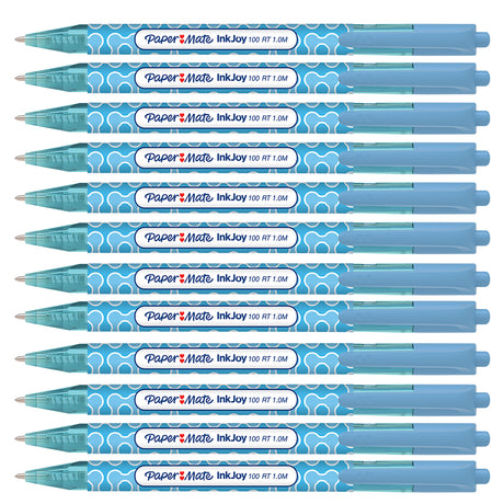 Papermate Inkjoy Turquoise Ink Pen Retractable 100 RT Bubble Design Pack of 12  Paper Mate Ballpoint Pen