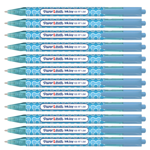 Papermate Inkjoy Turquoise Ink Pen Retractable 100 RT Bubble Design Pack of 12  Paper Mate Ballpoint Pen