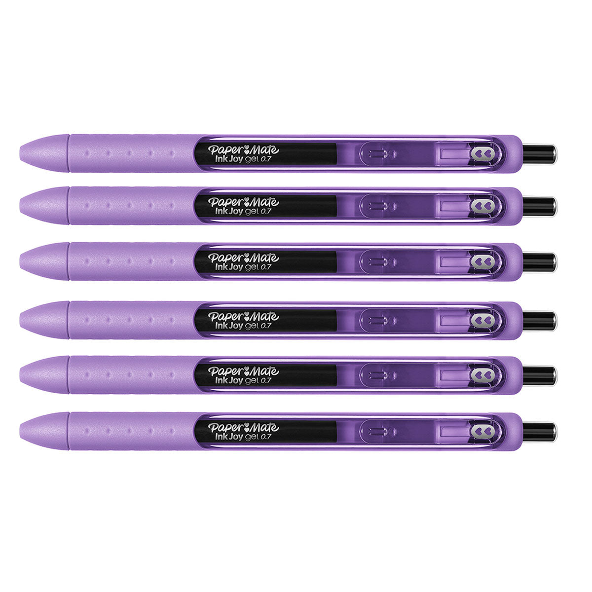 Paper Mate Inkjoy Gel Amethyst Medium 0.7 mm Retractable Pen (Amethyst Ink) Pack of 6