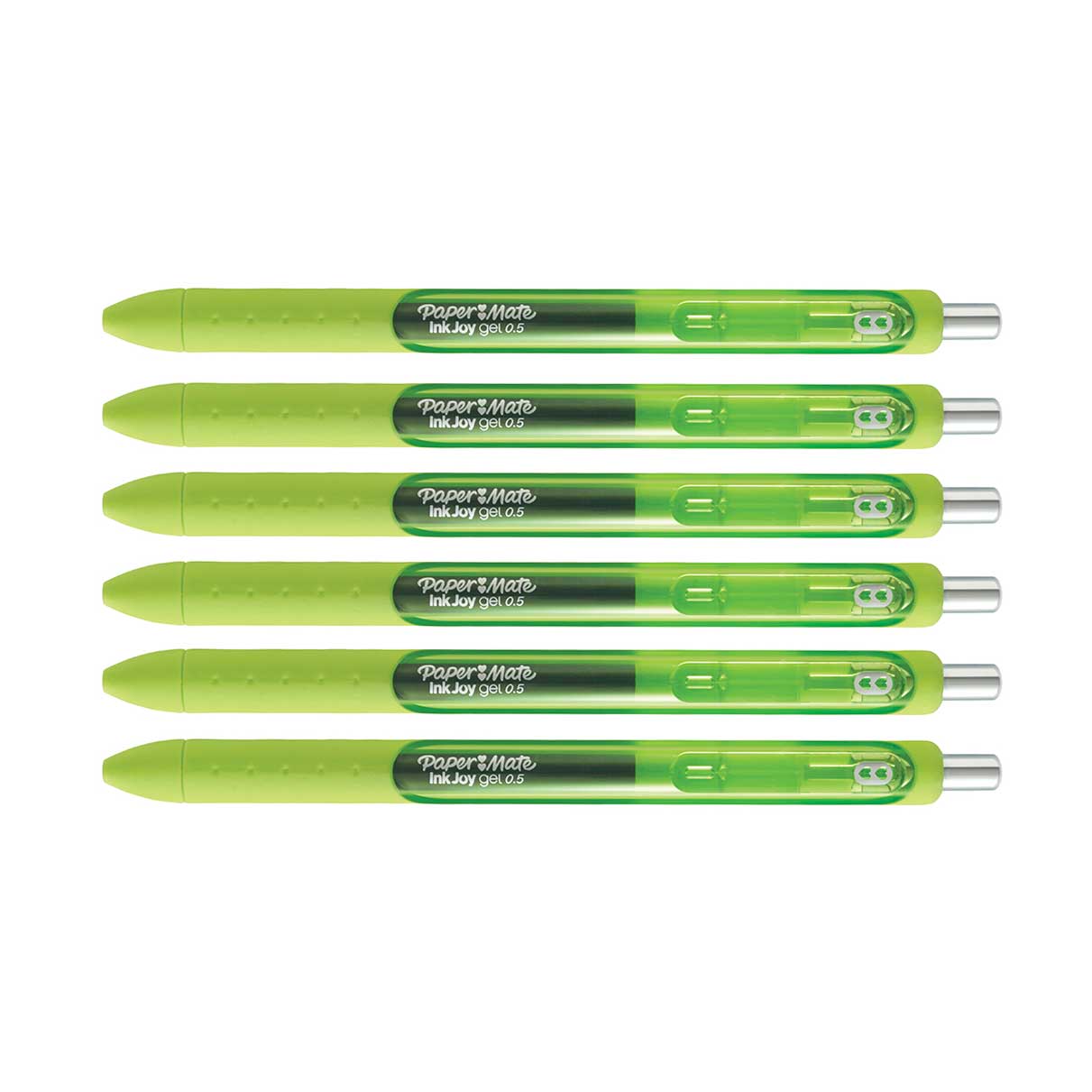 Paper Mate Inkjoy Gel Pen Lime Green, 0.5mm Fine Tip, Retractable Pack of 6  Paper Mate Gel Ink Pens