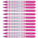 Papermate Inkjoy Pink Ink Pen Retractable Geometric Design Pack of 12  Paper Mate Ballpoint Pen