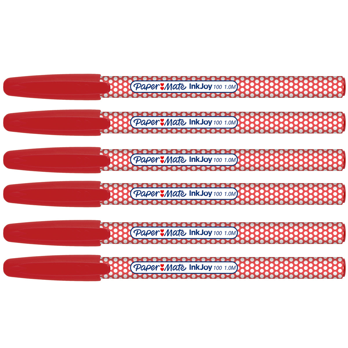 Paper Mate Inkjoy 100ST Red Ballpoint Pen, Red Ink Pack of 6  Paper Mate Ballpoint Pen