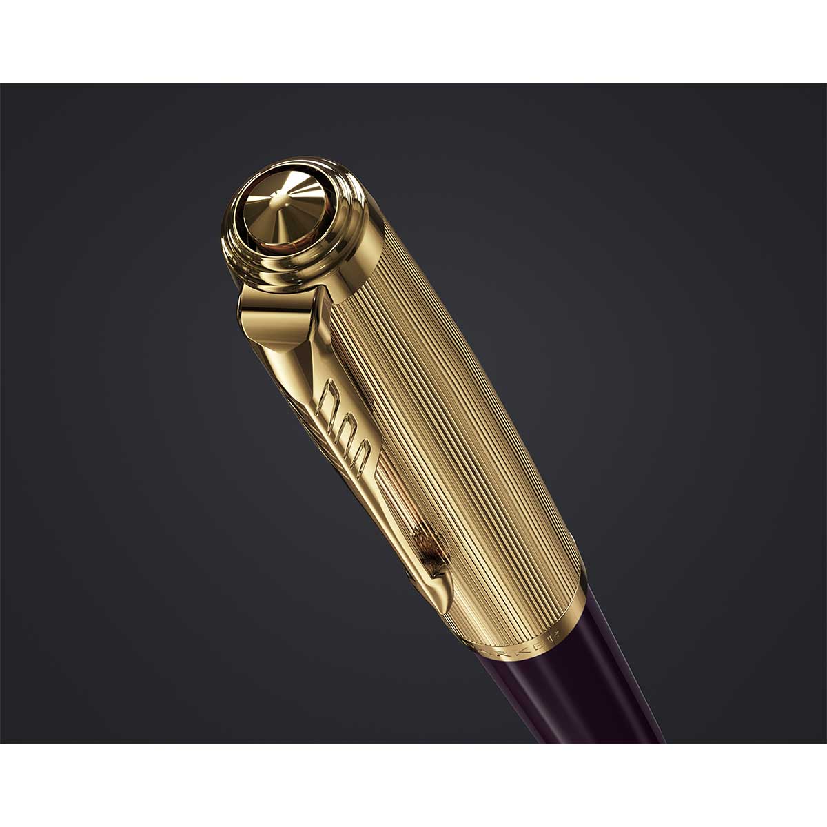 Parker 51 Deluxe Plum Fountain Pen Gold Trim Medium