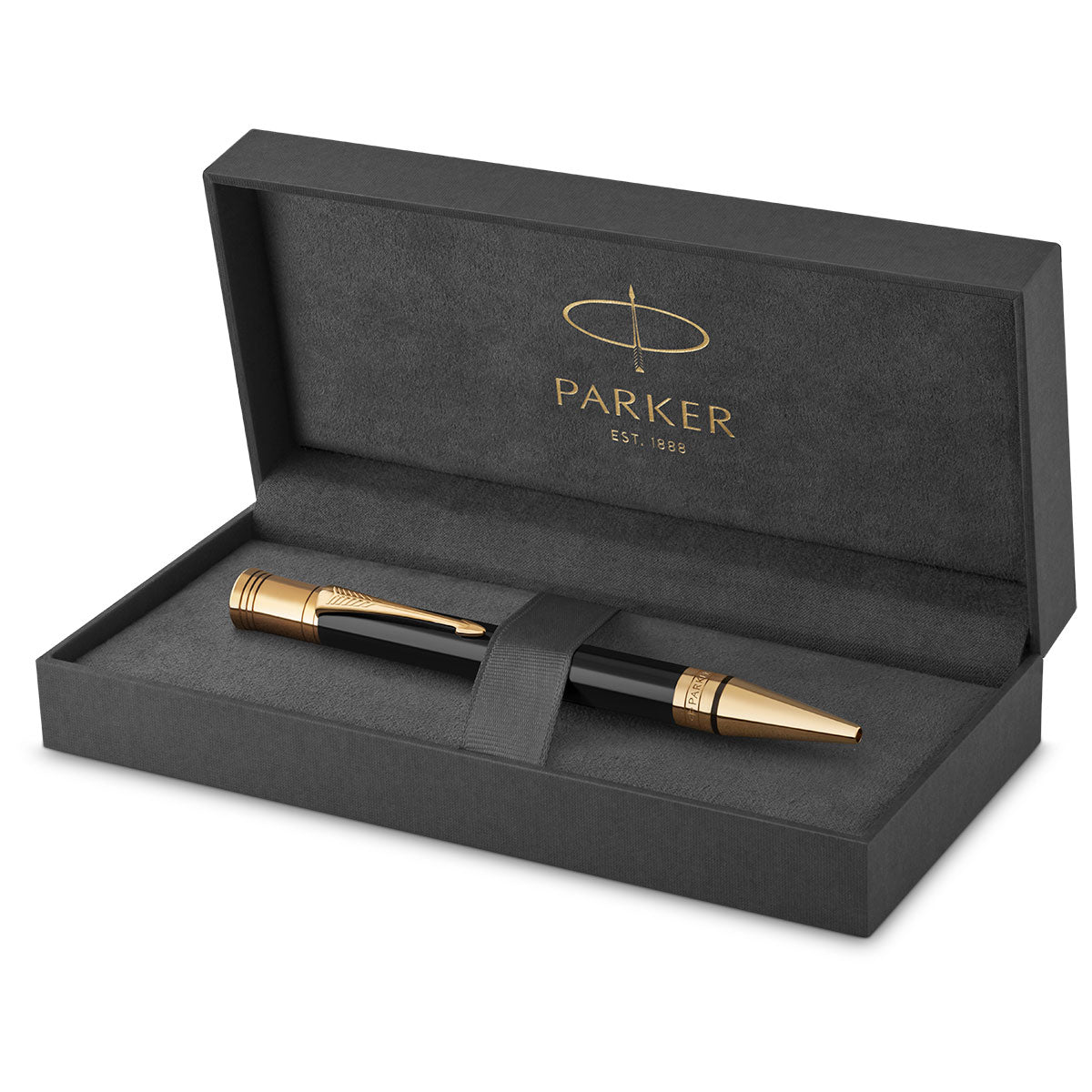 Parker Duofold Classic Black Gold Trim Ballpoint Pen 1931386