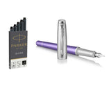 Parker Urban Fountain Pen Premium Violet with 5 Black Ink Cartridges, Medium