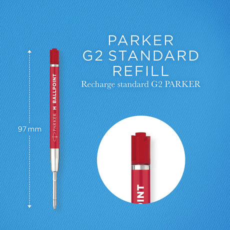 Parker Ballpoint Refill Red Medium Pack of 2  Parker Gel Refills