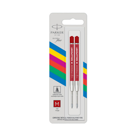 Parker Ballpoint Refill Red Medium Pack of 2  Parker Gel Refills