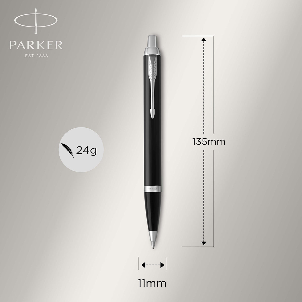 Parker IM Gel Pen Lacquer Black Chrome Trim with Gift Box, Black Gel  Ink  Parker Gel Ink Pens