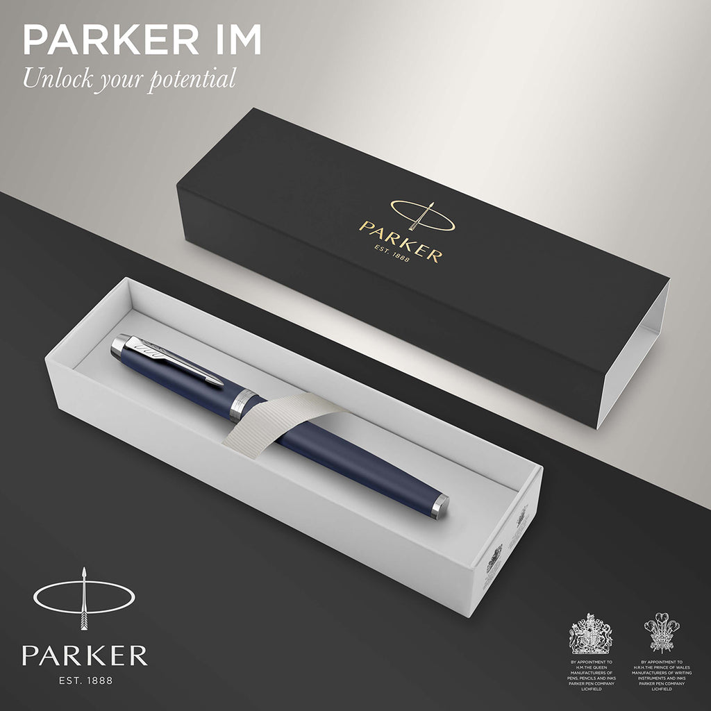 Parker IM Matte Blue CT Rollerball Pen Black Ink