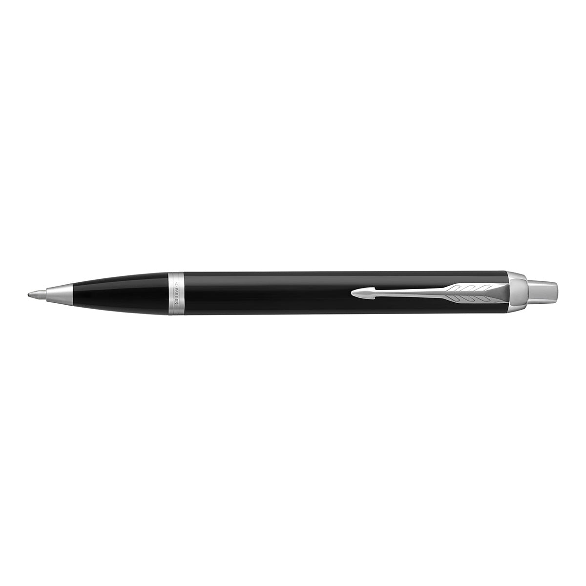 Parker IM Pen Lacquer Black Chrome Trim with Gift Box, Black Ink  Parker Ballpoint Pen