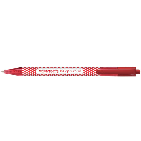 Papermate Inkjoy 100 Red Polka Dot Ballpoint Red Ink Retractable Pack of 6  Paper Mate Ballpoint Pen