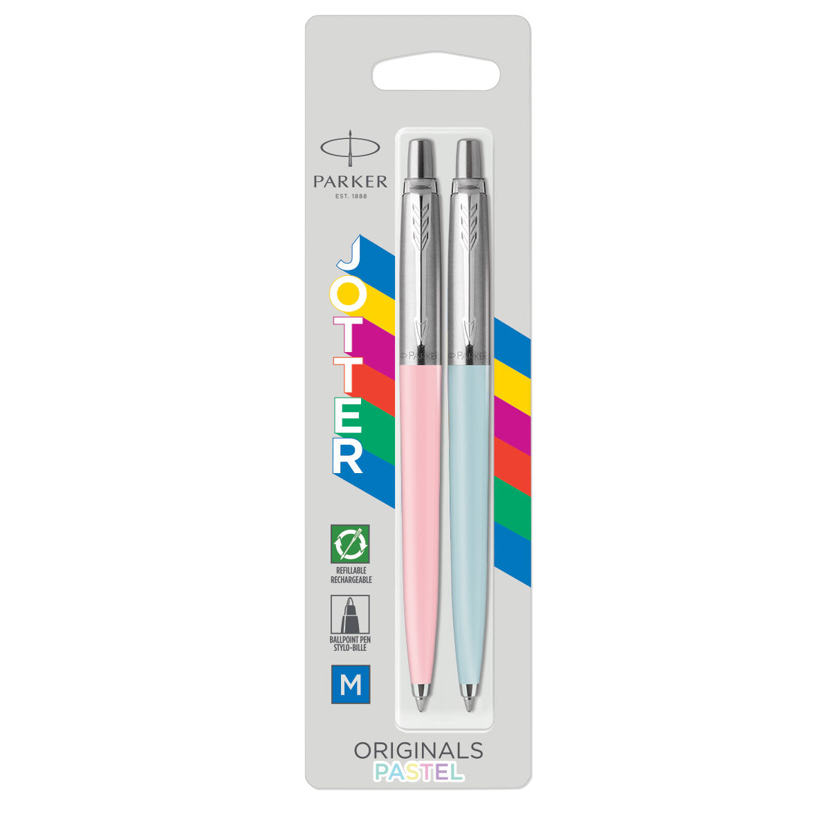Parker Jotter Pastel Blue and Pink Ballpoint Pens Blue Ink