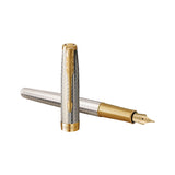 Parker Sonnet Sterling Silver Mistral 18K Gold Fountain Pen Fine 2119792  Parker Fountain Pens