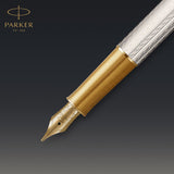 Parker Sonnet Sterling Silver Mistral 18K Gold Fountain Pen Fine 2119792  Parker Fountain Pens