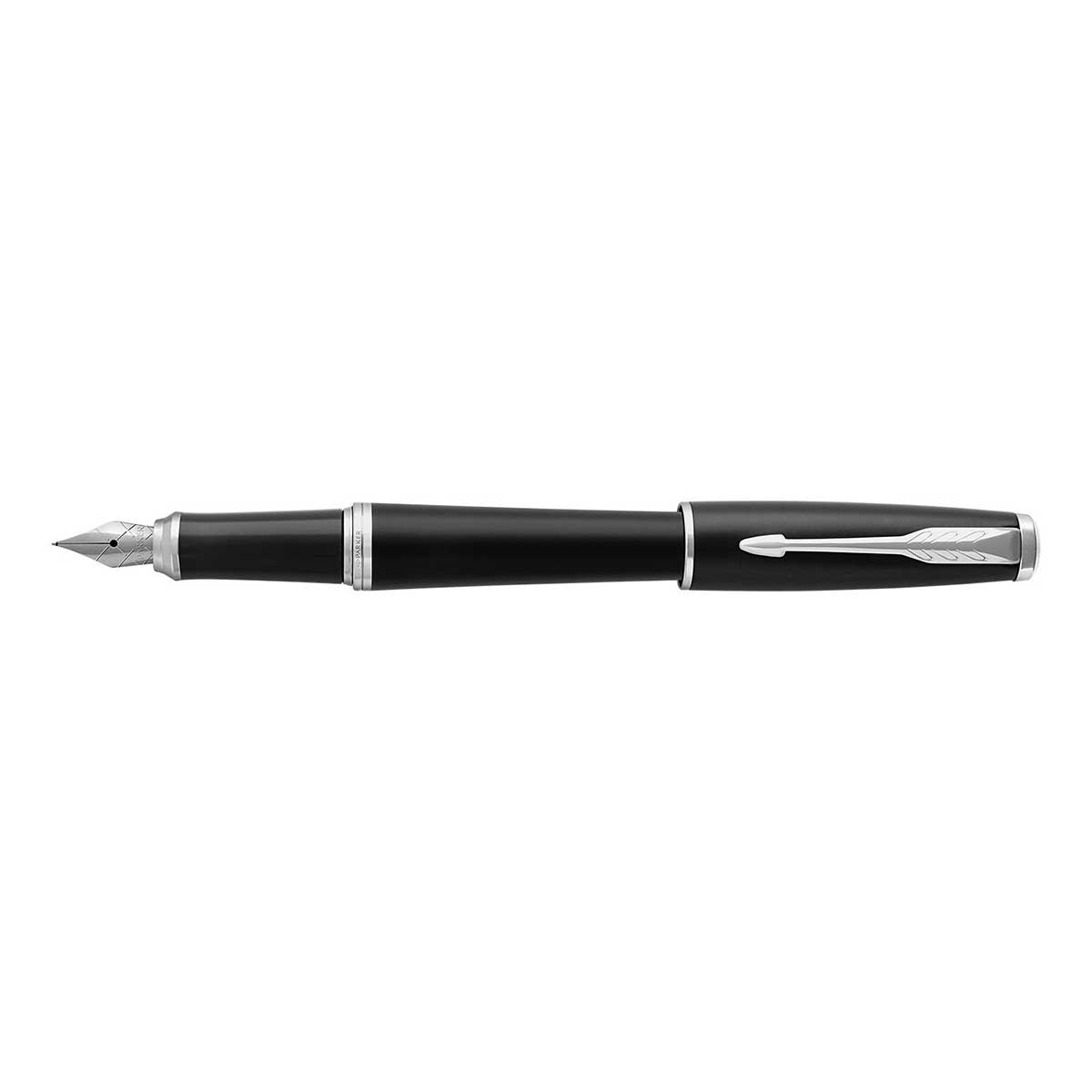 Pre Owned Parker Urban Fountain Pen Matte Black, Chrome Trim, Fine in Gift Box
