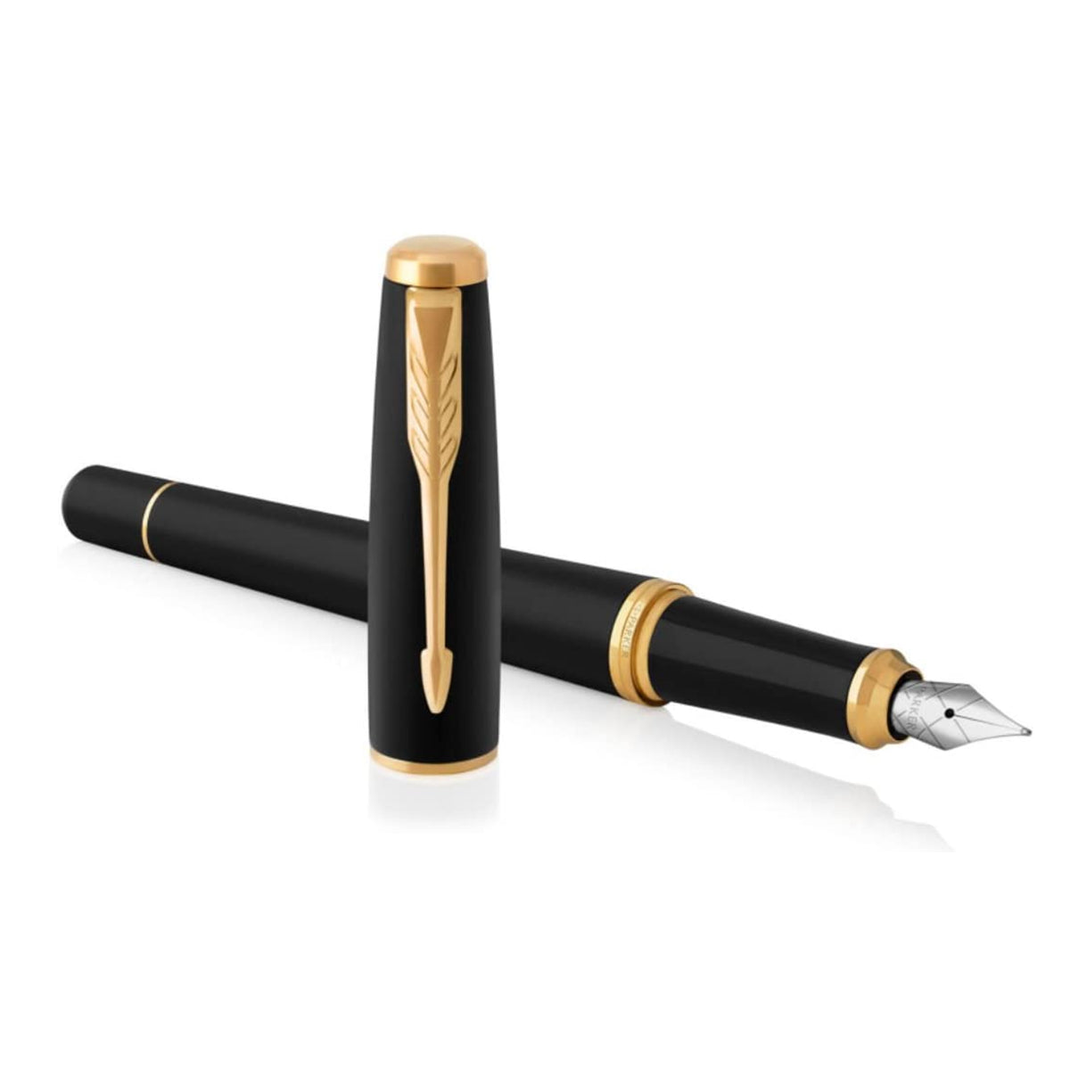 Parker Urban Matte Black Gold Trim Fountain Pen Fine  Parker Rollerball Pens