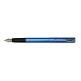 Parker Vector Xl Fountain Pen, Metallic Blue Chrome Trim Fine + Converter  Parker Fountain Pens