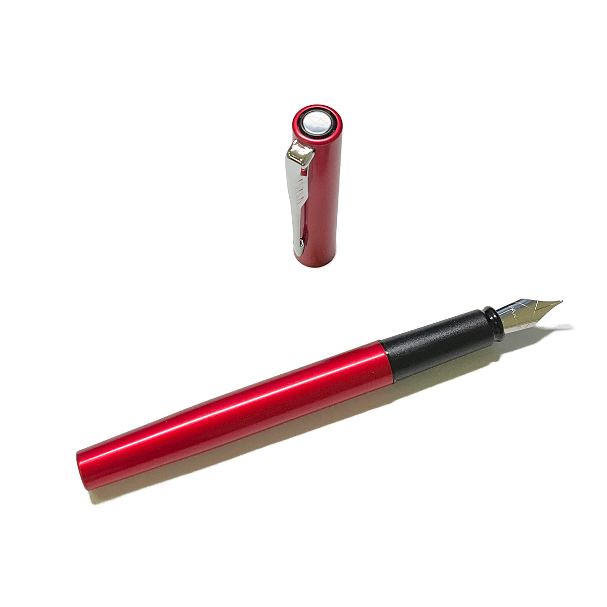 Parker Vector XL Red Fountain Pen, Fine + and 6 Blue Cartridges