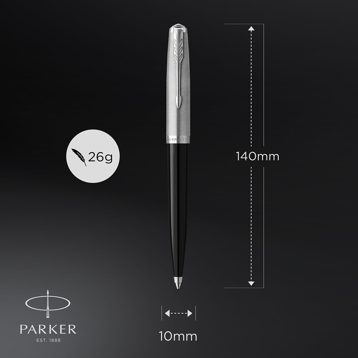 Parker 51 Black CT Ballpoint Pen Black Ink 2123493
