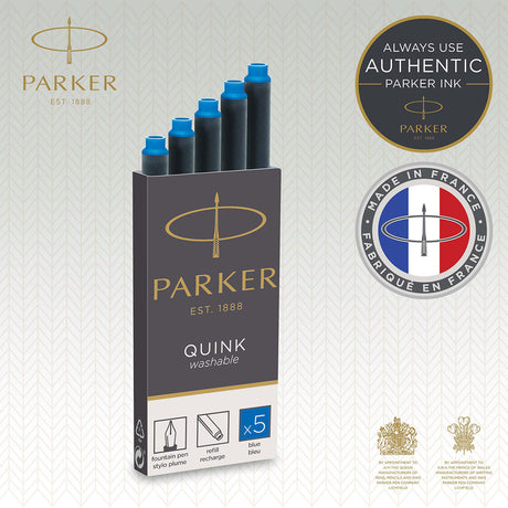 Parker Fountain Pen Refills Ink Cartridges Washable Blue 10 Count  Parker Fountain Pen Ink Cartridges