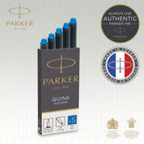 Parker Fountain Pen Refills Ink Cartridges Washable Blue 10 Count