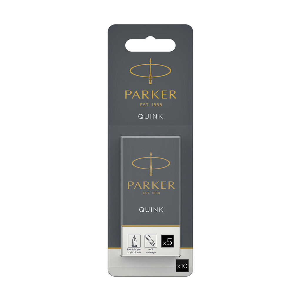 Parker Fountain Pen Refills Ink Cartridges Black 10 Count
